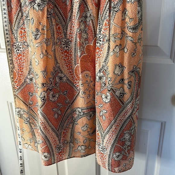 Ann Taylor silk blend sundress orange floral print Sz 2 - Picture 3 of 6